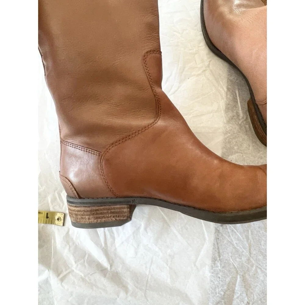 Sam Edelman Penny Riding Boots Women 6.5 Cognac Brown Leather Knee High EXC
